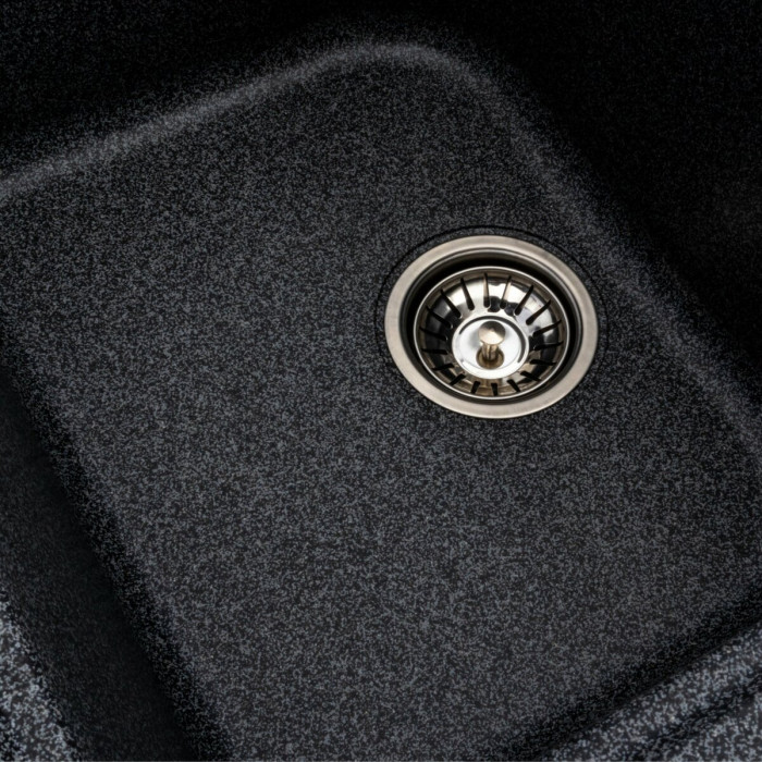 Valeso Equatoria 7950 graphite|double-bowl granite sink 79 cm wide for inset installation into a kitchen countertop