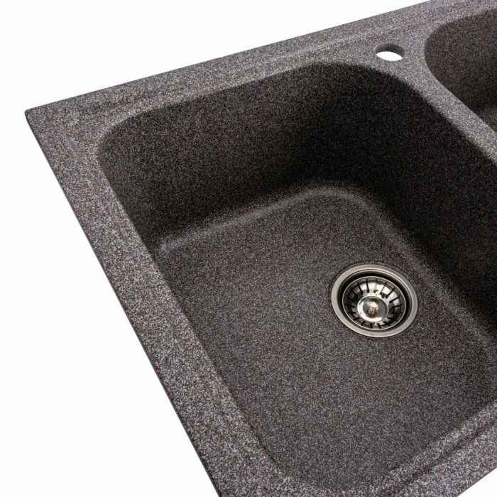 Valeso Equatoria 7950 Mix - double-bowl inset sink made of artificial stone in an original color scheme