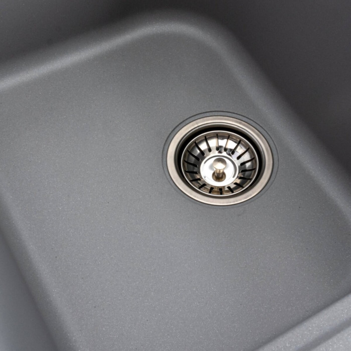 Кухонна гранітна мийка Valeso Equatoria 7950 сірий металик на дві чаші