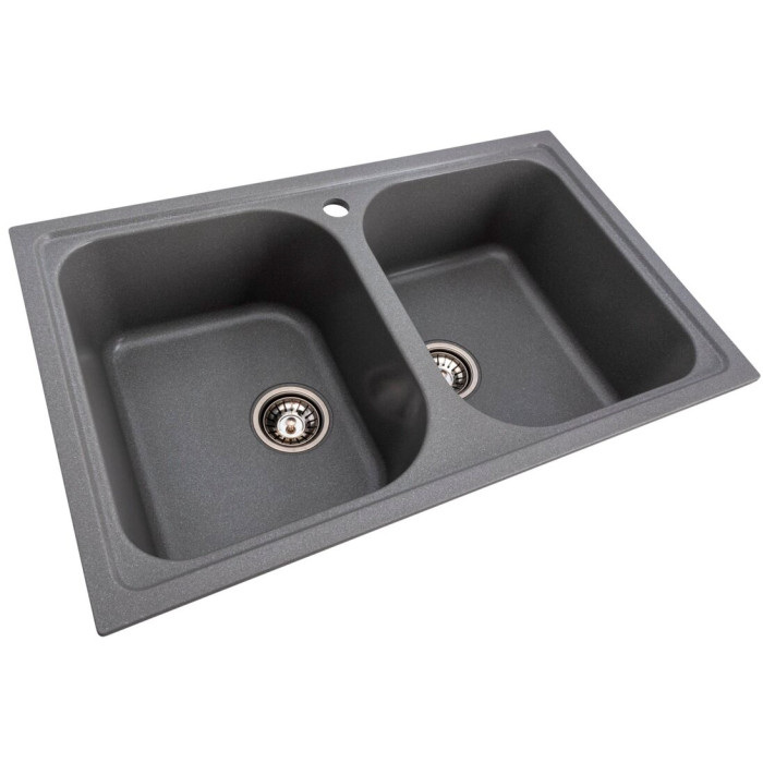 Valeso Equatoria 7950 gray monsoon - double granite sink 79 cm for kitchen