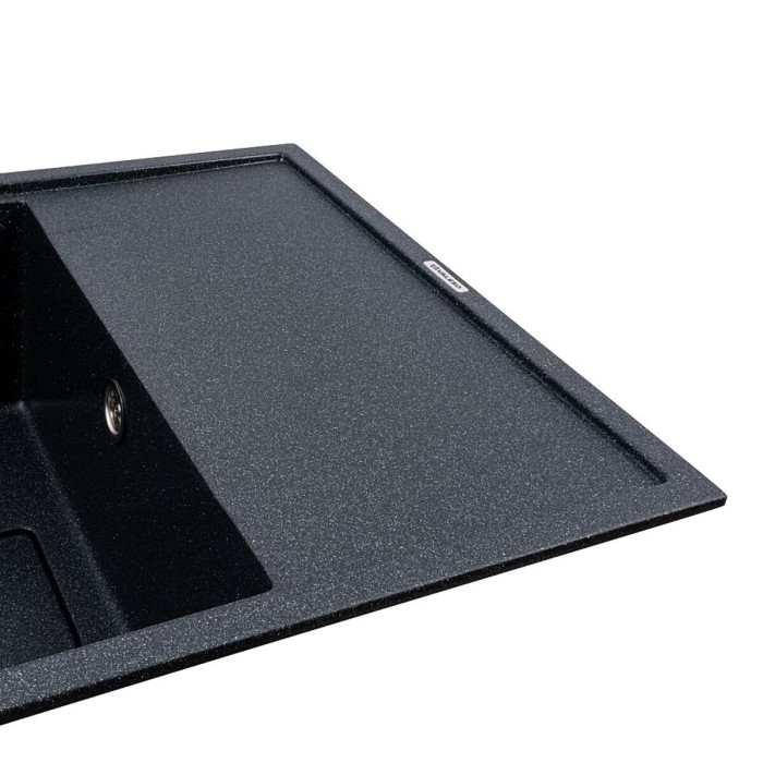 Кухонна гранітна мийка Valeso Esteris 6550 антрацит прямокутна з крилом