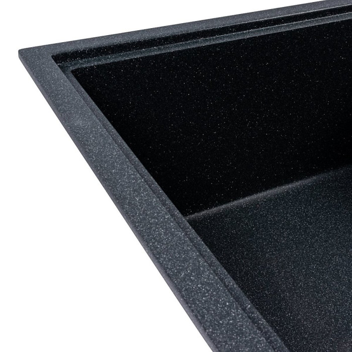 Кухонна гранітна мийка Valeso Esteris 6550 антрацит прямокутна з крилом