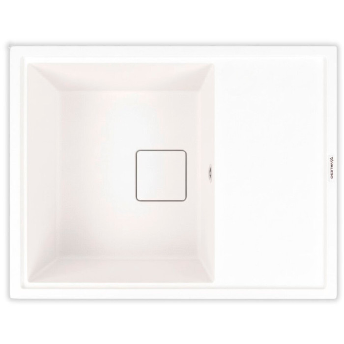 Кухонна гранітна мийка Valeso Esteris 6550 білосніжна — прямокутна 65 см