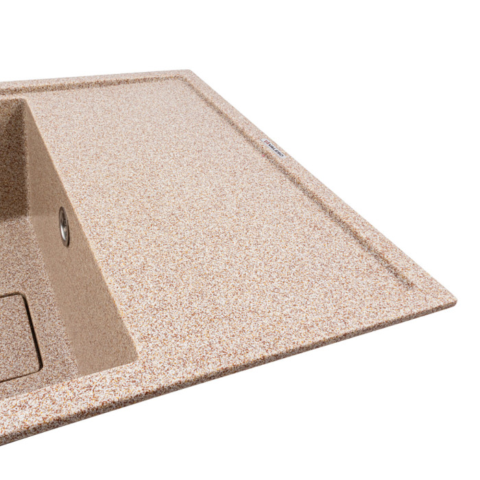 Valeso Esteris 6550 Caramel — stone kitchen sink 65 cm with drainboard