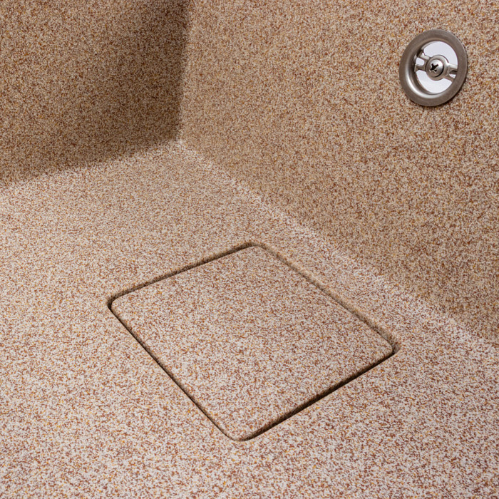 Valeso Esteris 6550 Caramel — stone kitchen sink 65 cm with drainboard