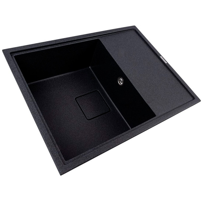 Valeso Esteris 6550 carbon — 65 cm rectangular stone sink with drainer