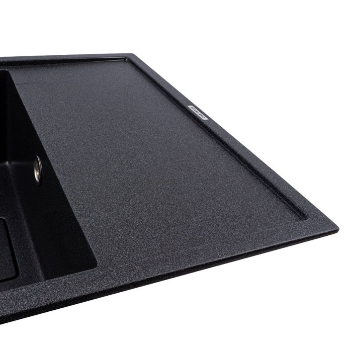 Valeso Esteris 6550 carbon — 65 cm rectangular stone sink with drainer