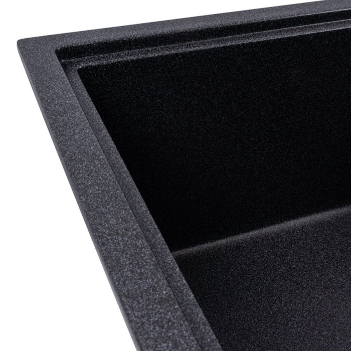 Valeso Esteris 6550 carbon — 65 cm rectangular stone sink with drainer