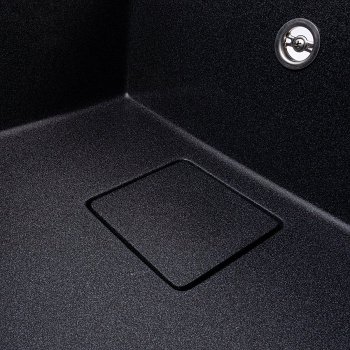 Valeso Esteris 6550 carbon — 65 cm rectangular stone sink with drainer