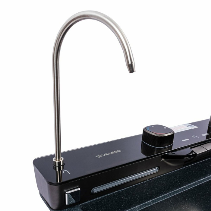 Valeso Evanora 7546 anthracite — 75×46 cm with waterfall mixer and filter tap