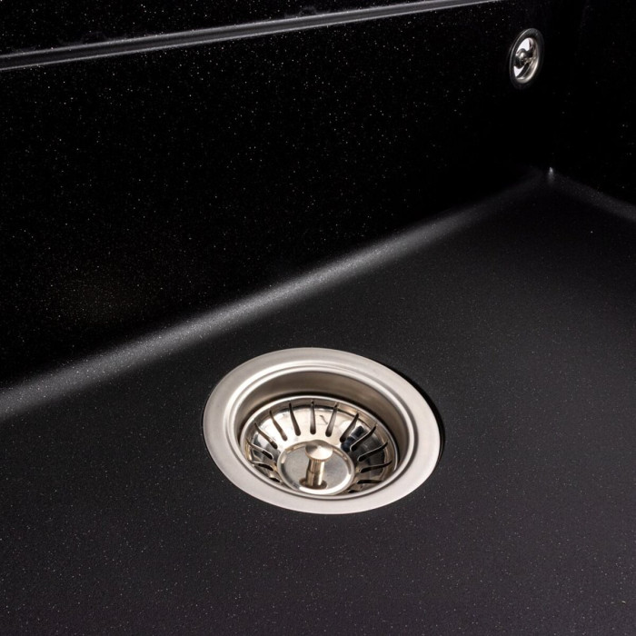 Valeso Evanora 7546 black metallic — granite sink with a faucet