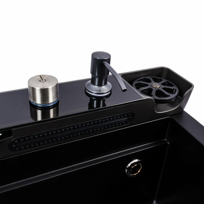 Valeso Evanora 7546 black — kitchen system with faucet, rinser, and filter tap