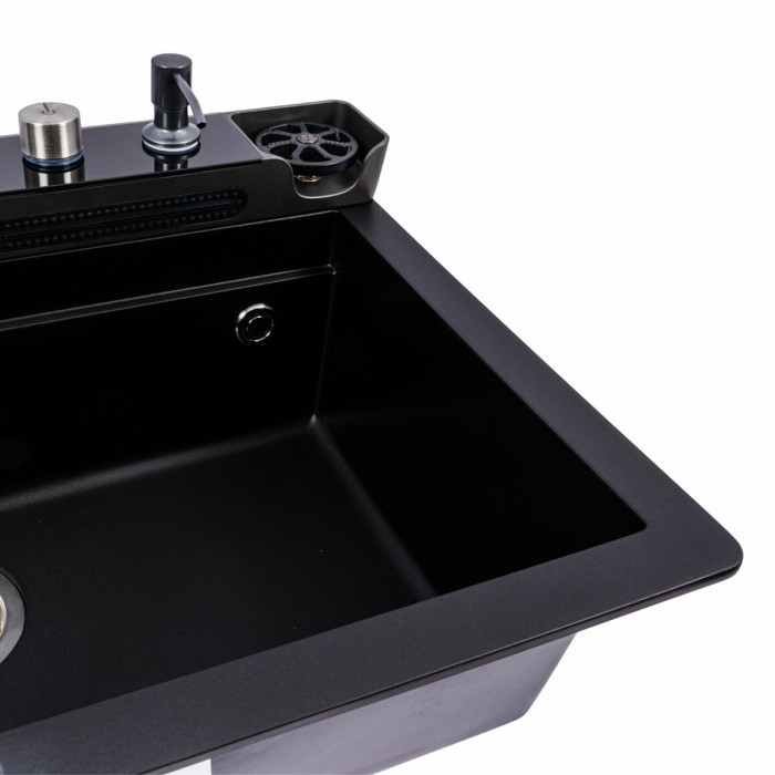 Valeso Evanora 7546 black — kitchen system with faucet, rinser, and filter tap