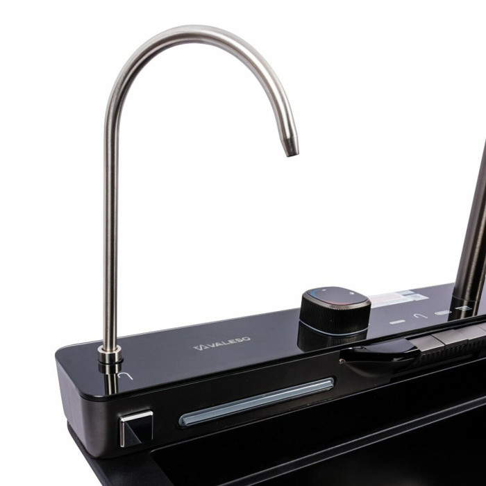 Valeso Evanora 7546 black — kitchen system with faucet, rinser, and filter tap