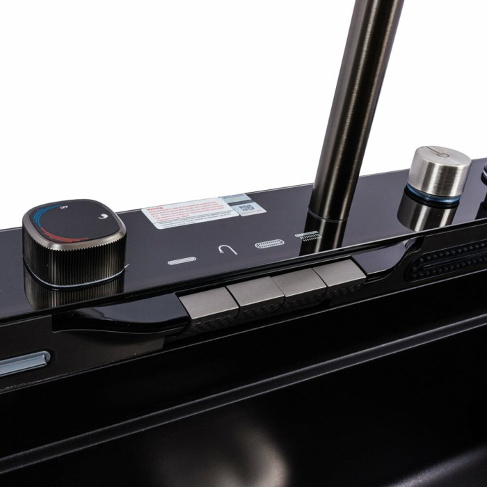 Valeso Evanora 7546 black — kitchen system with faucet, rinser, and filter tap