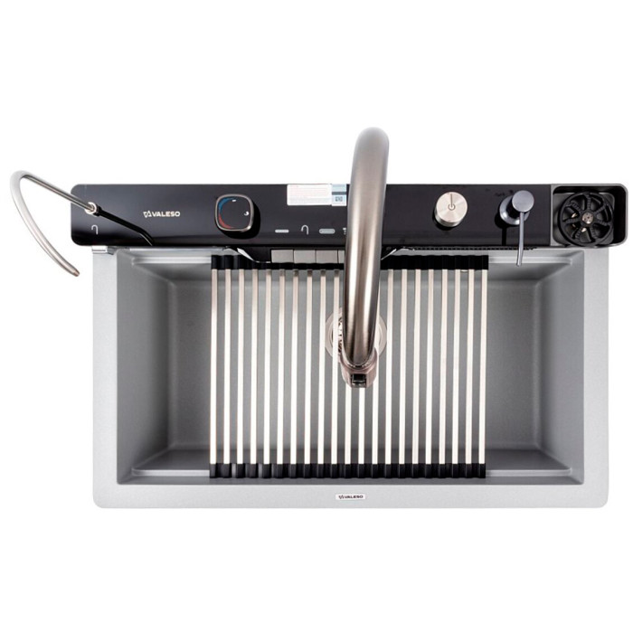 Valeso Evanora 7546 Grey Metallic – 75 cm composite kitchen sink with waterfall