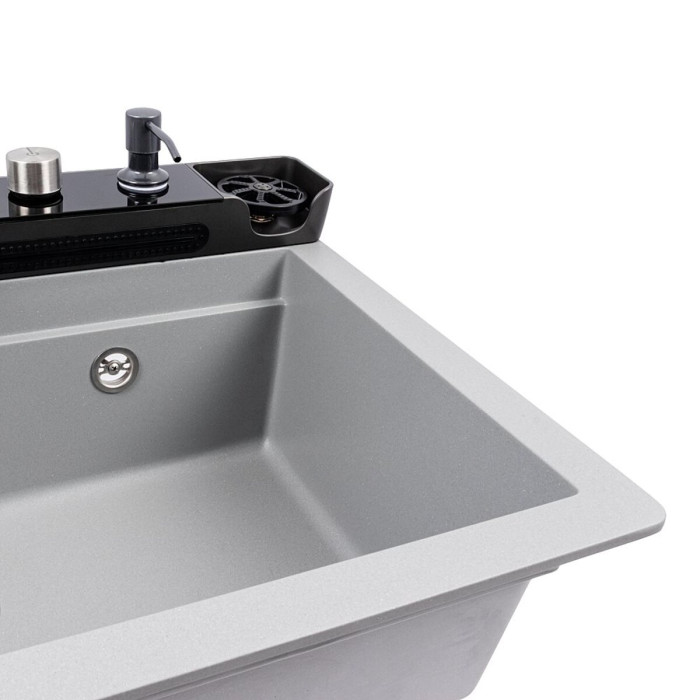 Valeso Evanora 7546 Grey Metallic – 75 cm composite kitchen sink with waterfall
