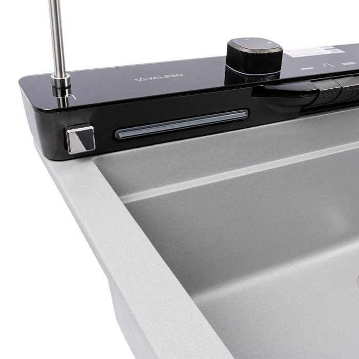 Valeso Evanora 7546 Grey Metallic – 75 cm composite kitchen sink with waterfall