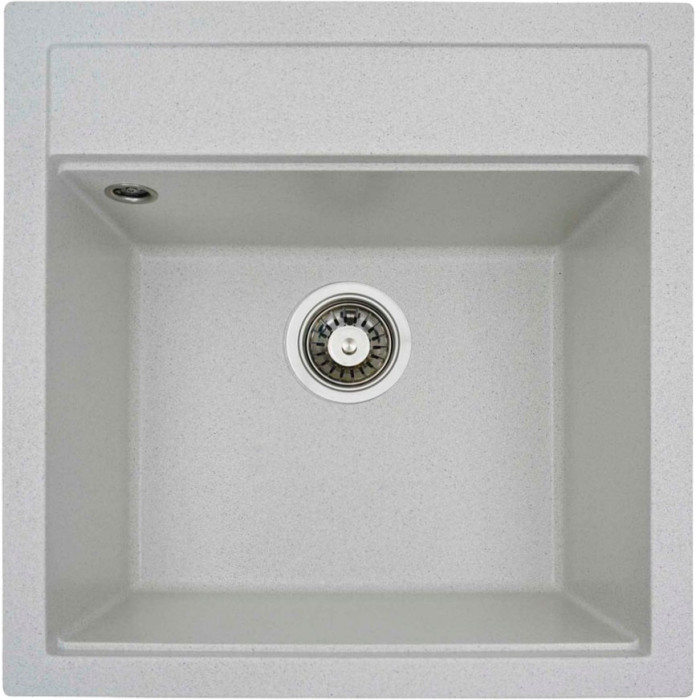 Valeso Fiesta 5149 white with speckles – inset stone sink for kitchen countertops; 51*49 cm; without a dish drying platform