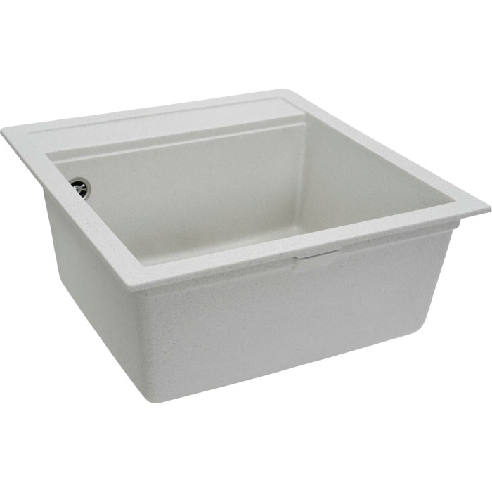 Valeso Fiesta 5149 white with speckles – inset stone sink for kitchen countertops; 51*49 cm; without a dish drying platform
