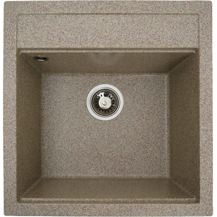 Valeso 5149 Fiesta caramel – 51 cm wide inset kitchen sink based on natural quartz with a deep bowl and wide drain opening