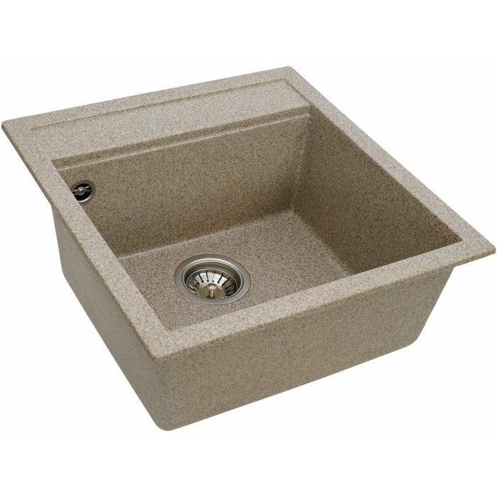 Valeso 5149 Fiesta caramel – 51 cm wide inset kitchen sink based on natural quartz with a deep bowl and wide drain opening