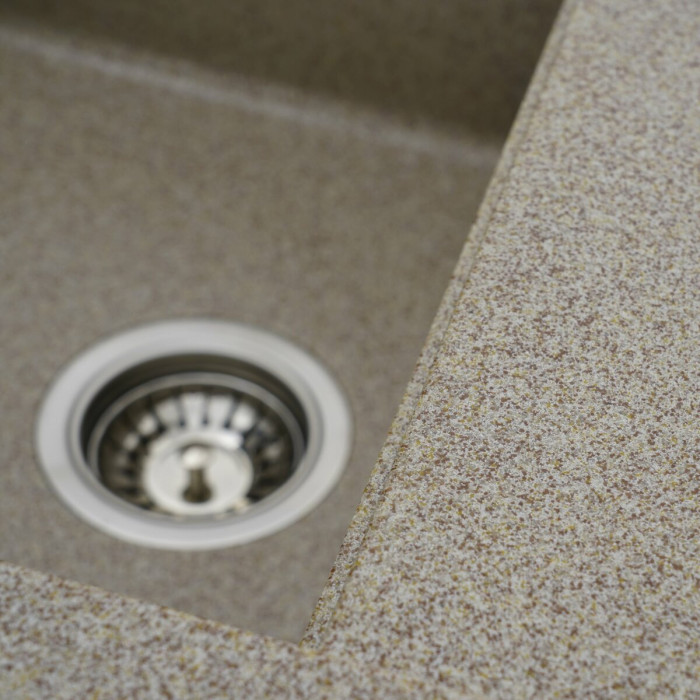 Valeso 5149 Fiesta caramel – 51 cm wide inset kitchen sink based on natural quartz with a deep bowl and wide drain opening