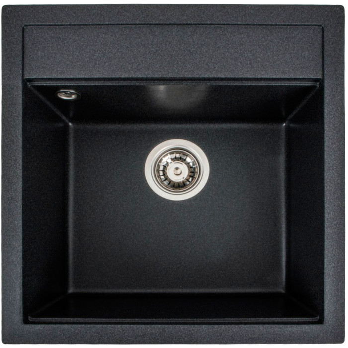 Valeso Fiesta 5149 carbon – medium-sized composite bowl sink for the kitchen; 51*49 cm with a shelf for faucet and accessories