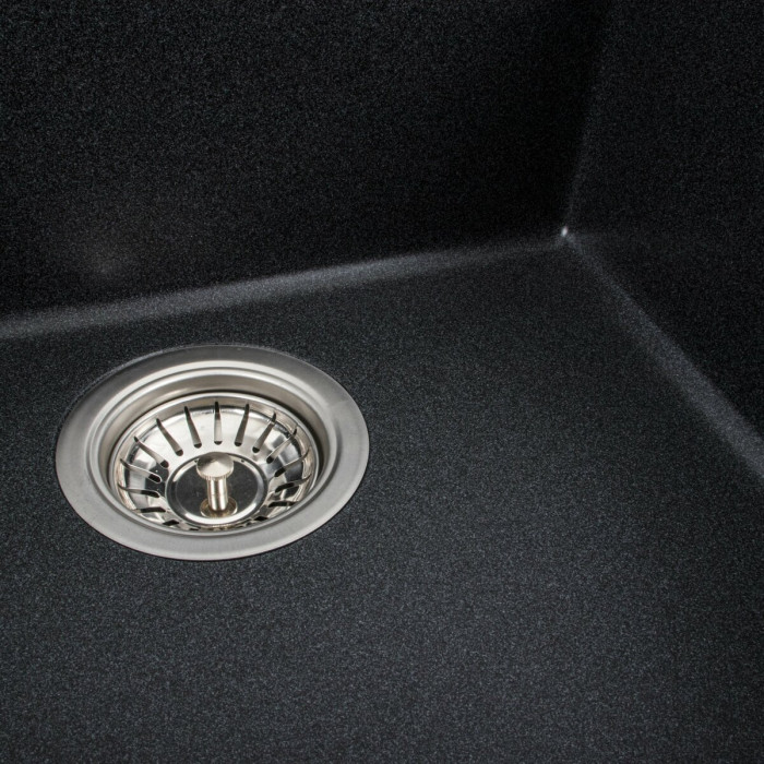 Valeso Fiesta 5149 carbon – medium-sized composite bowl sink for the kitchen; 51*49 cm with a shelf for faucet and accessories
