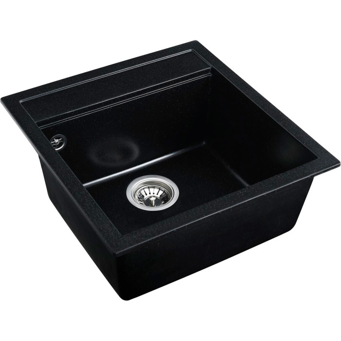 Valeso 5149 Fiesta black metallic – 51*49 cm inset kitchen sink in black with silver inclusions