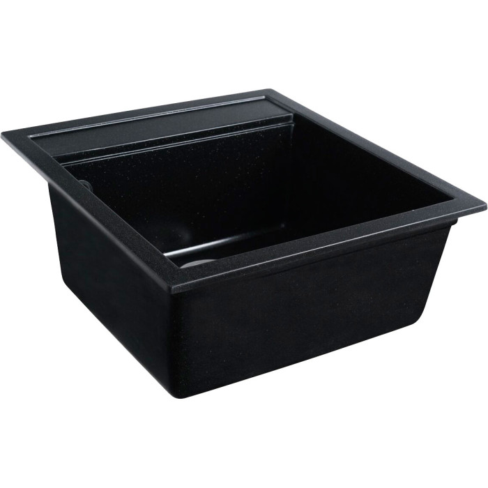 Valeso 5149 Fiesta black metallic – 51*49 cm inset kitchen sink in black with silver inclusions