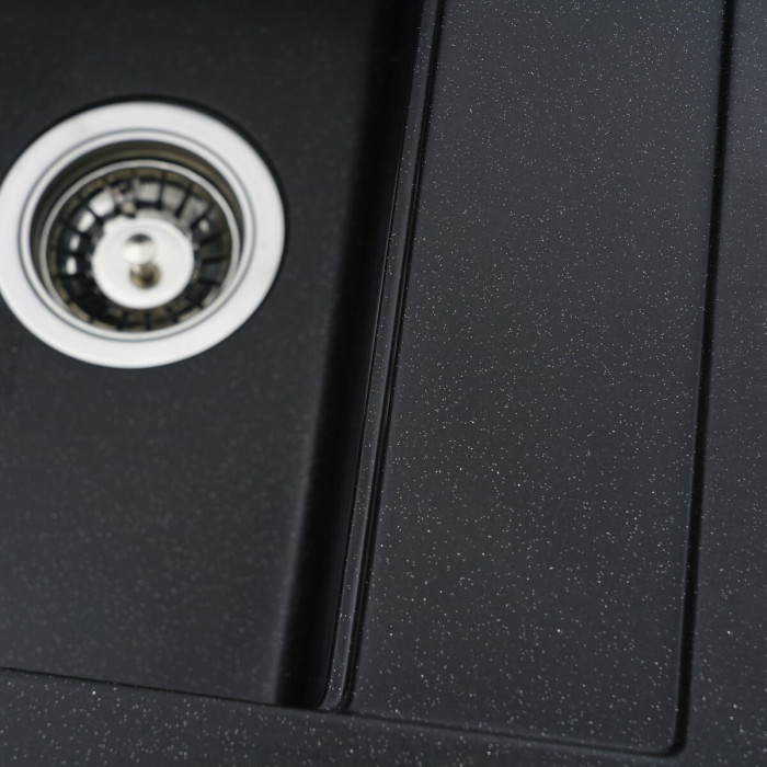 Valeso 5149 Fiesta black metallic – 51*49 cm inset kitchen sink in black with silver inclusions