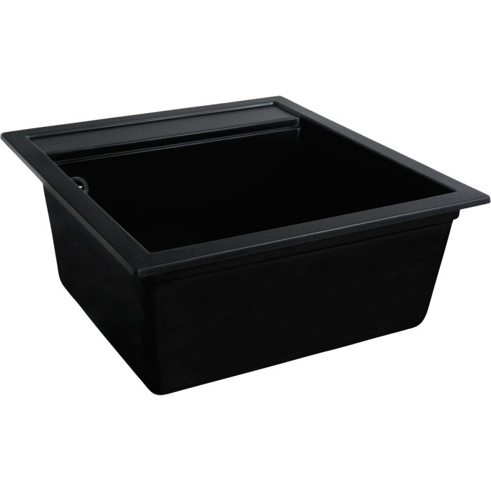 Valeso Fiesta 5149 black – 51 cm inset kitchen sink; 19 cm deep bowl for a 110 mm siphon with overflow system