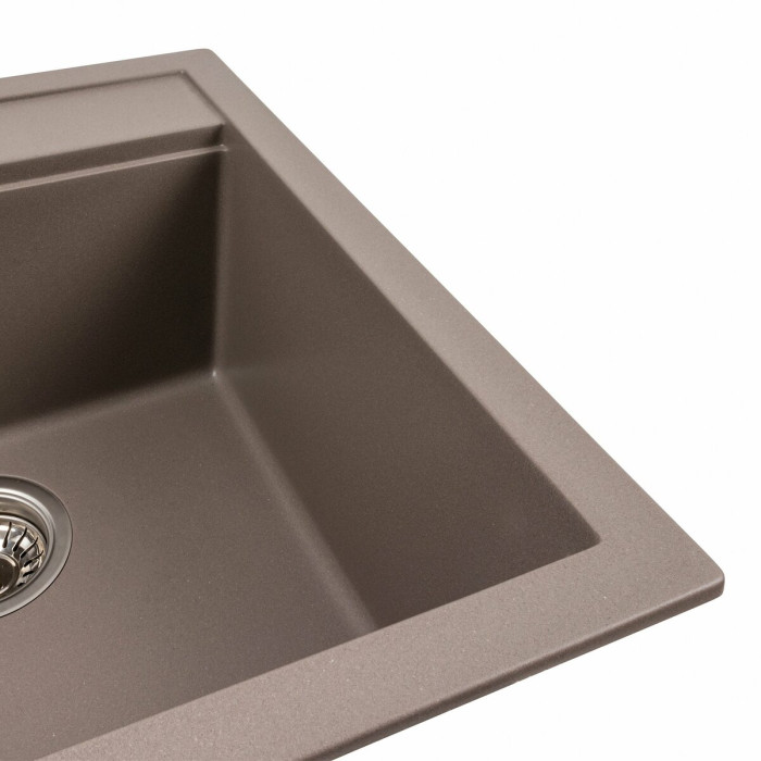 Valeso Fiesta 5149 dune – 51 cm granite bowl sink for the kitchen; durable composite based on natural quartz
