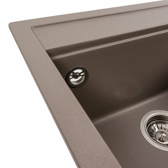 Valeso Fiesta 5149 dune – 51 cm granite bowl sink for the kitchen; durable composite based on natural quartz