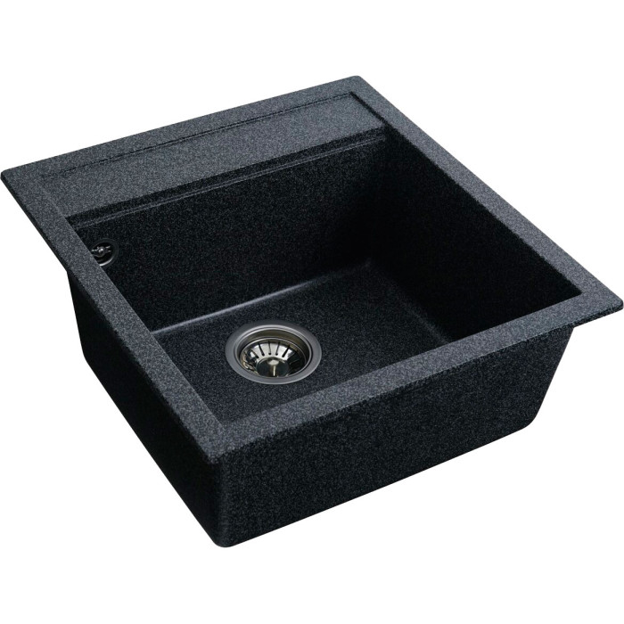Valeso 5149 Fiesta graphite – 51 cm dark composite sink for kitchen countertops; 423619 cm bowl with wide drain and overflow