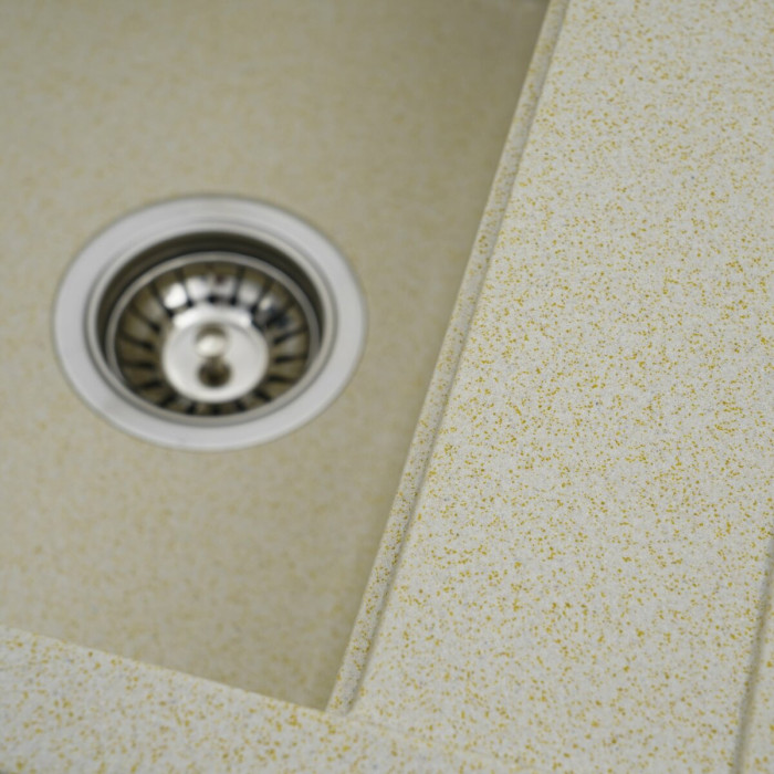 Valeso 5149 Fiesta sand – granite sink for inset installation on a kitchen countertop; size 51*49 cm with overflow and 110 mm drain