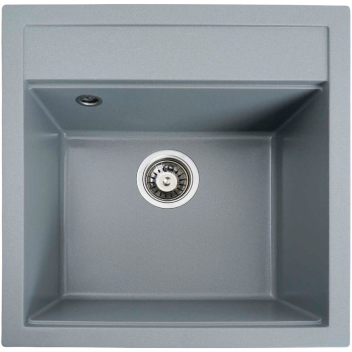 Valeso 5149 Fiesta grey metallic – compact spacious artificial granite sink, 51 cm wide, for kitchen countertops
