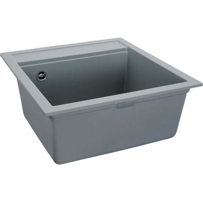 Valeso 5149 Fiesta grey metallic – compact spacious artificial granite sink, 51 cm wide, for kitchen countertops