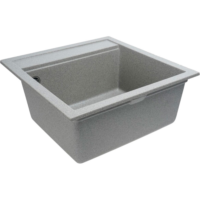 Valeso 5149 Fiesta grey – 51 cm wide inset granite sink for the kitchen; bowl with 110 mm drain opening and overflow protection system