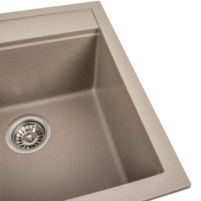 Valeso Fiesta 5149 titanium – kitchen sink made of composite based on natural quartz; matte surface texture