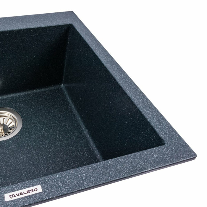 Valeso Galax 5050 Anthracite — 50×50 cm Square Built-in Composite Sink