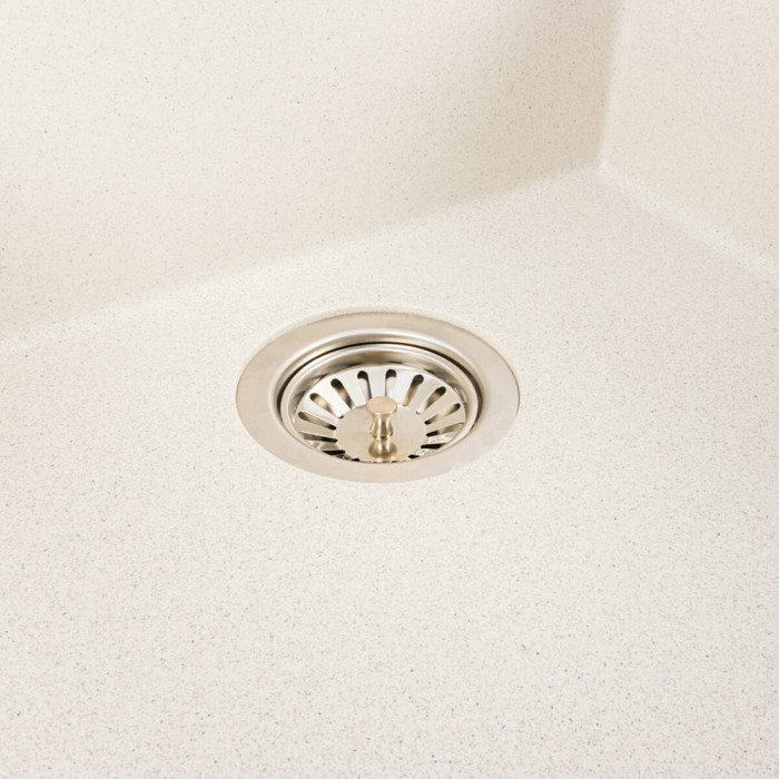Valeso Galax 5050 white with speckles - 50 cm square built-in sink made of quartz composite