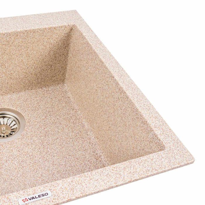 Valeso Galax 5050 Caramel — quartz inset sink 50×50 cm for kitchen countertop