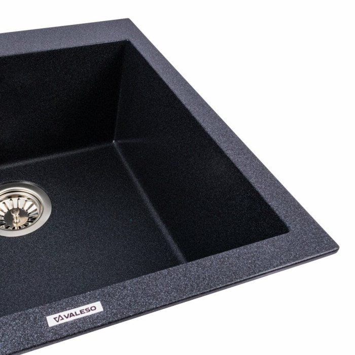 Valeso Galax 5050 Carbon — 50 cm granite square kitchen bowl sink