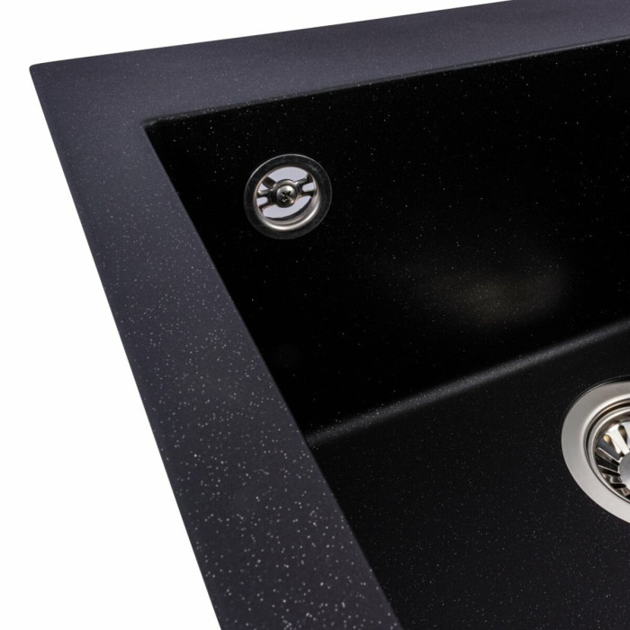 Valeso 5050 Galax Black Metallic — granite sink 50 cm wide with matte finish