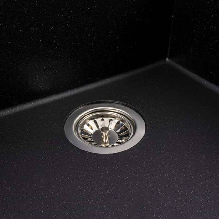 Valeso 5050 Galax Black Metallic — granite sink 50 cm wide with matte finish