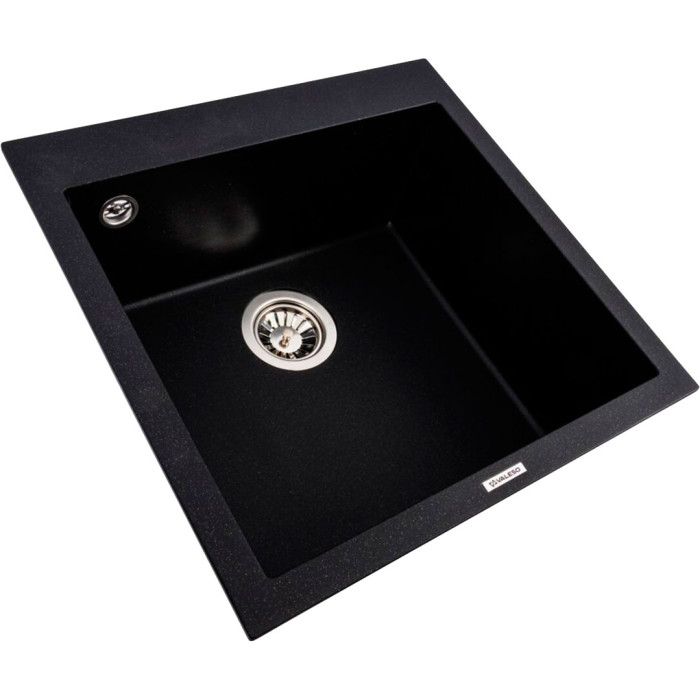 Valeso 5050 Galax Black Metallic — granite sink 50 cm wide with matte finish
