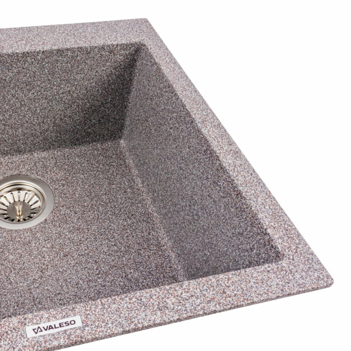 Valeso Galax 5050 Mix — built-in square quartz sink for countertop installation
