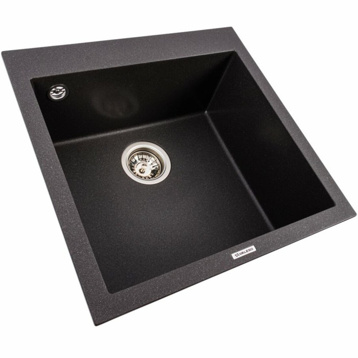 Valeso Galax 5050 morion - 50 cm square quartz kitchen sink